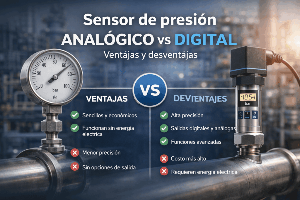 Sensor de presión analógico vs digital: ventajas y desventajas